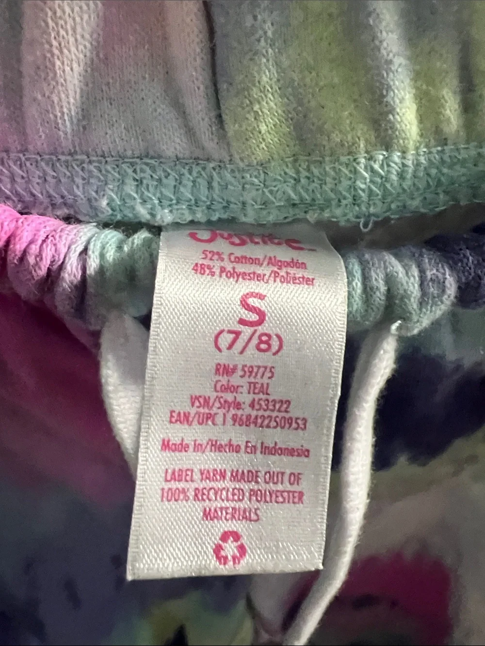 Justice Girls Tie-Dye Joggers - Pink, Purple, Mint, Yellow